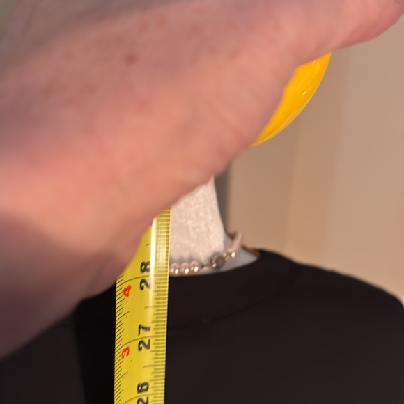 Black crepe blouse with double tiered bell sleeves. - Picture 8 of 9